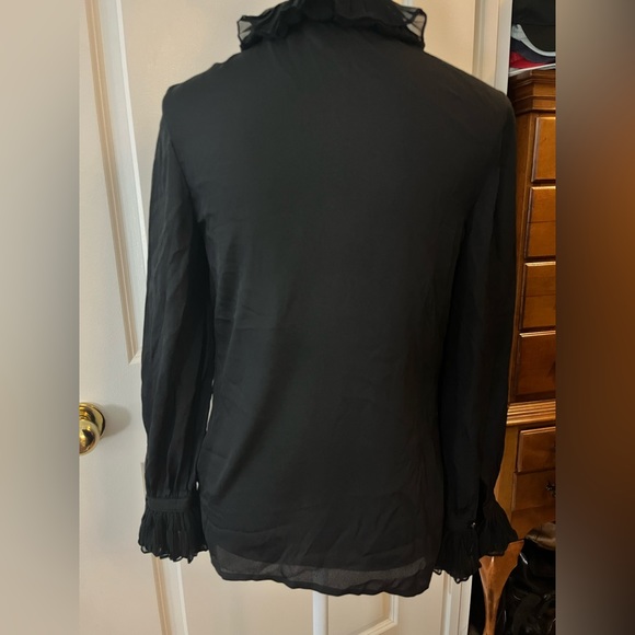 Escada 100% Silk Body Ruffle Blouse Top Size 34/ US 4 - Picture 2 of 14